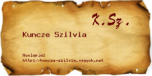Kuncze Szilvia névjegykártya